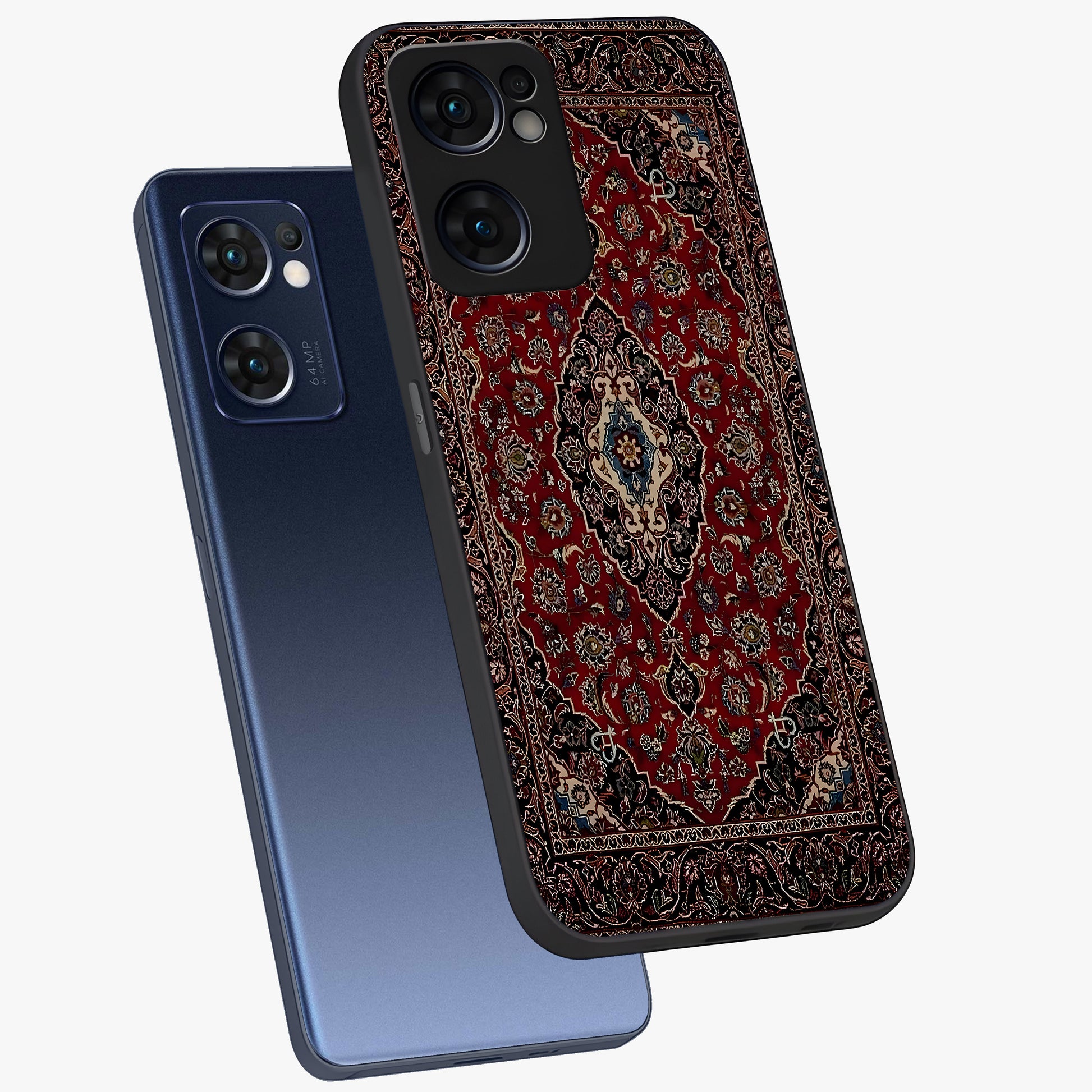 Heritage Carpet Royale Glass Case displayed in angled mockup highlighting intricate royal carpet design with heritage aesthetic.