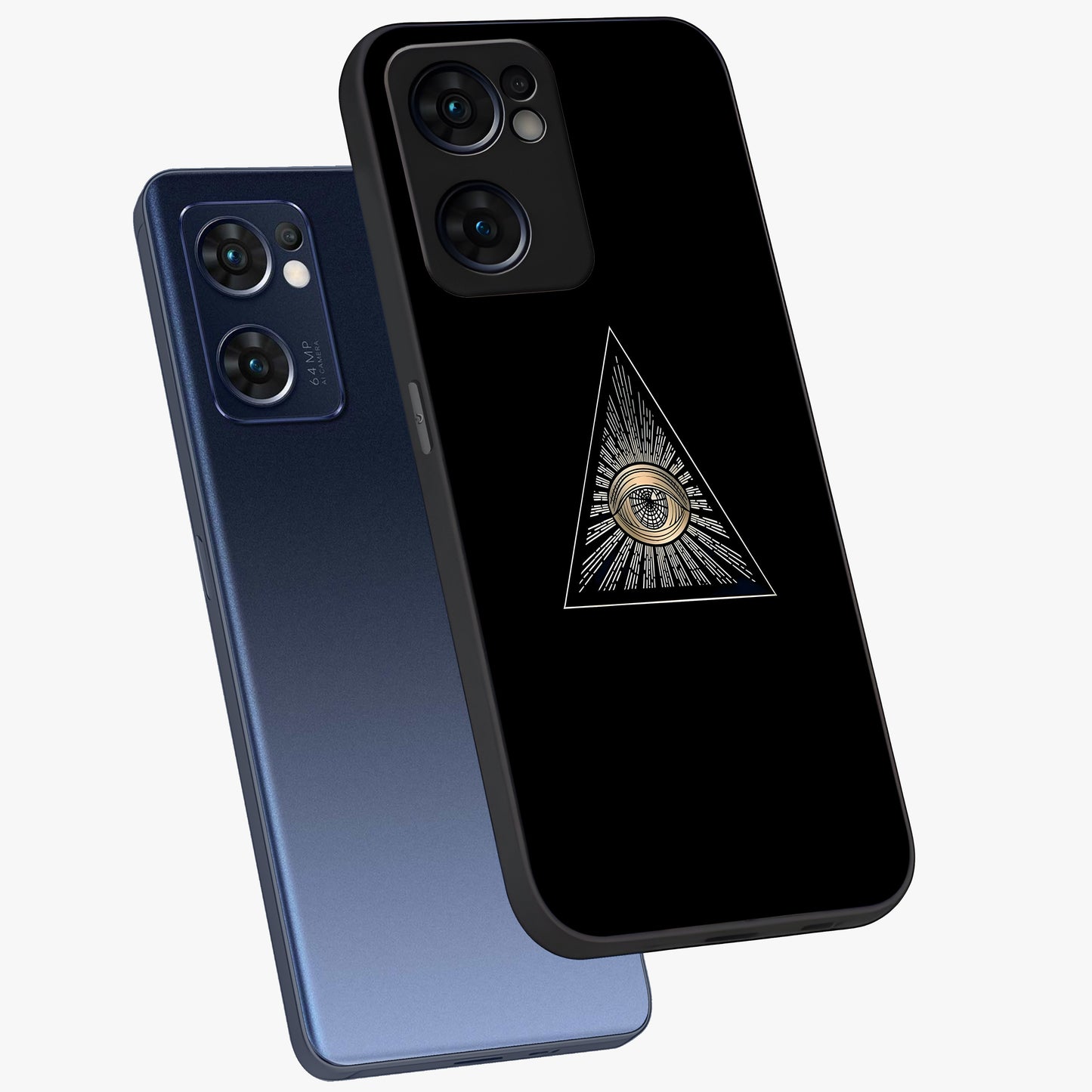 Illuminati Evil Glass Case displayed in angled mockup highlighting dark occult inspired design with bold aesthetic style.