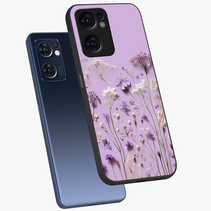 Lavender Blossom Dream Glass Case displayed in angled mockup highlighting dreamy lavender flower design with calming aesthetic style.