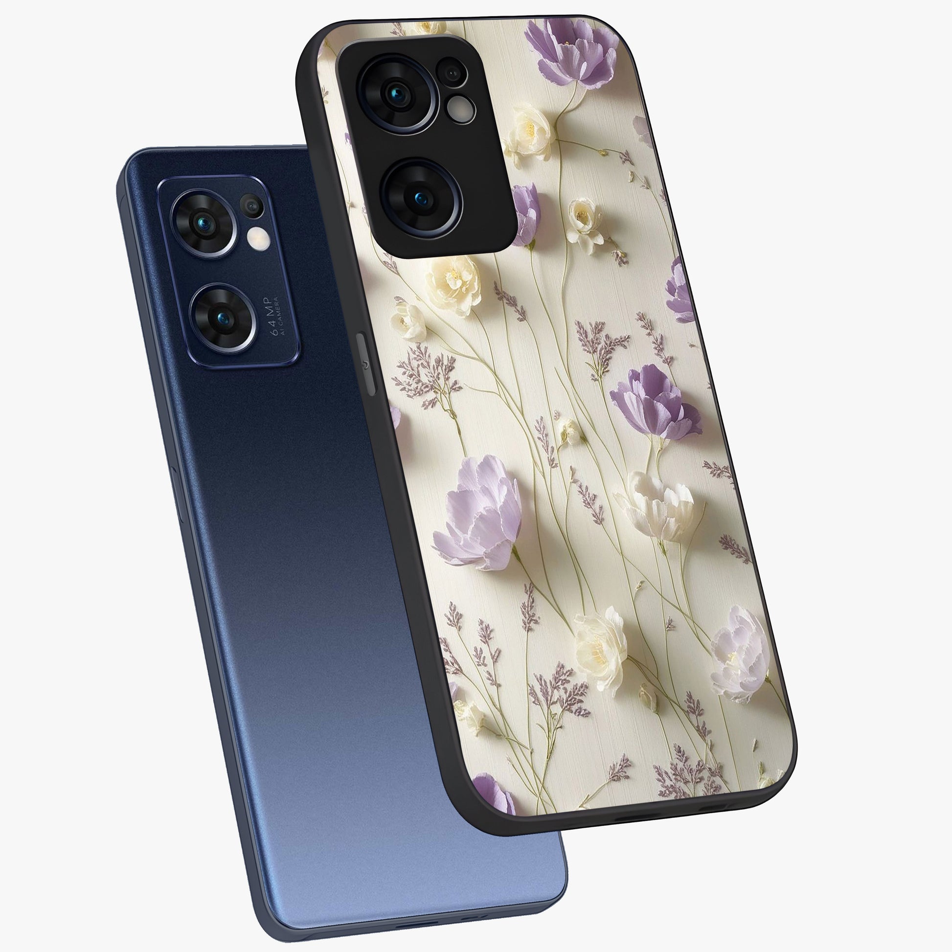 Lilac Breeze Harmony Glass Case displayed in angled mockup highlighting calm lilac breeze design with soothing aesthetic style.