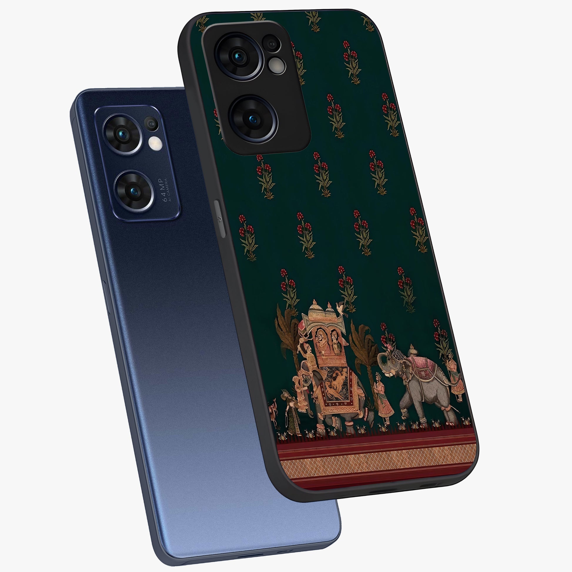Macmerise Glass Case displayed in angled mockup highlighting trendy graphic design with sleek aesthetic style.