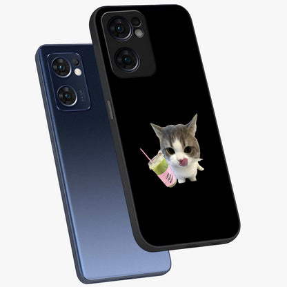 Matcha Cat Style Glass Case displayed in angled mockup highlighting playful feline design with pastel matcha aesthetic.