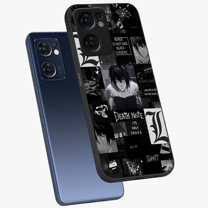 Midnight Chaos Mind Glass Case displayed in angled mockup highlighting chaotic artistic design with dramatic midnight aesthetic.