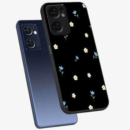 Minimal Petal Whispers Glass Case displayed in angled mockup highlighting delicate petal design with clean minimal aesthetic.