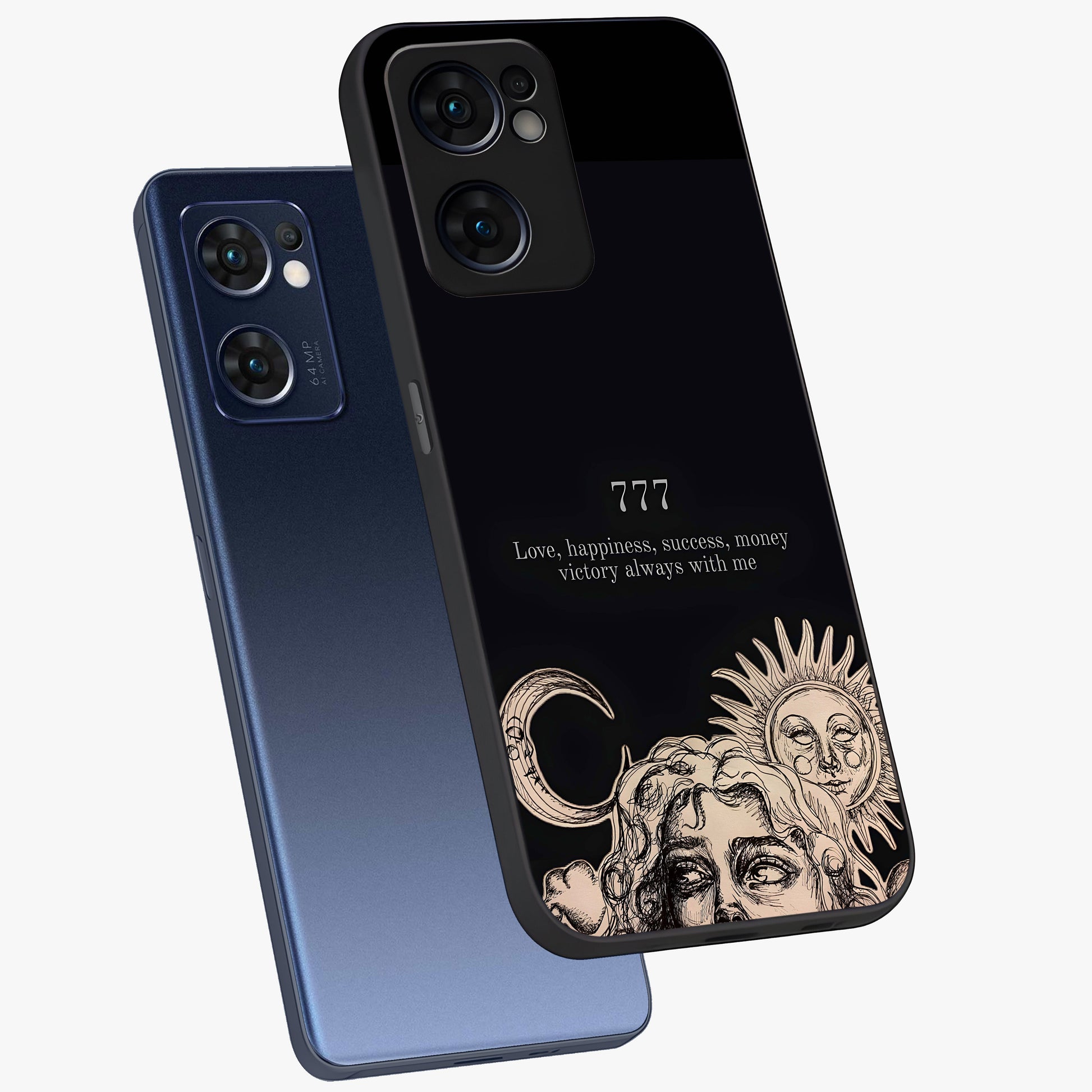 Mystic Victory Aura Glass Case displayed in angled mockup highlighting energetic aura design with bold mystical aesthetic.