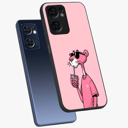 Pink Panther Glass Case displayed in angled mockup highlighting playful cartoon character design with vibrant pink aesthetic.