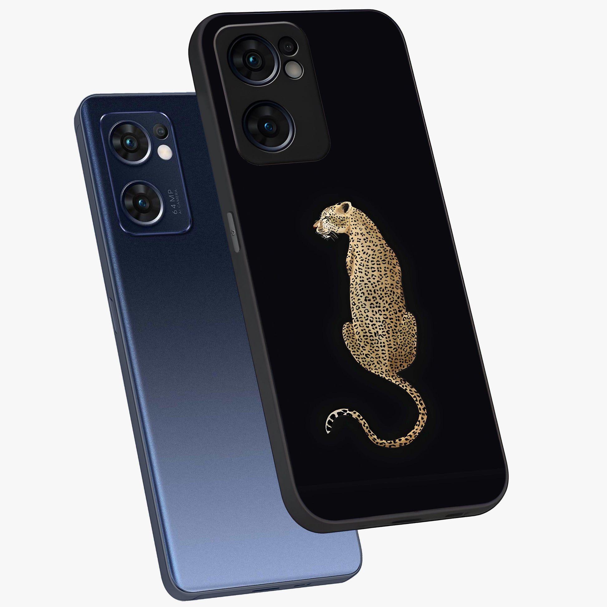 Regal Leopard Glass Case displayed in angled mockup highlighting powerful animal illustration with stylish wild aesthetic.