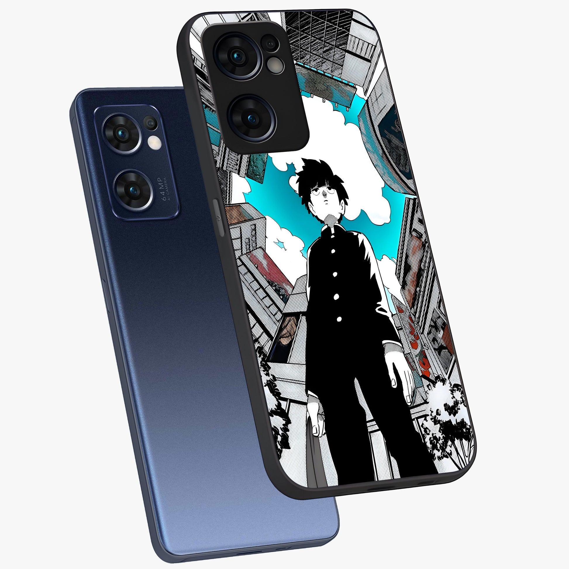 Silent Psychic Awakening Glass Case displayed in angled mockup highlighting spiritual awakening design with cosmic aesthetic.