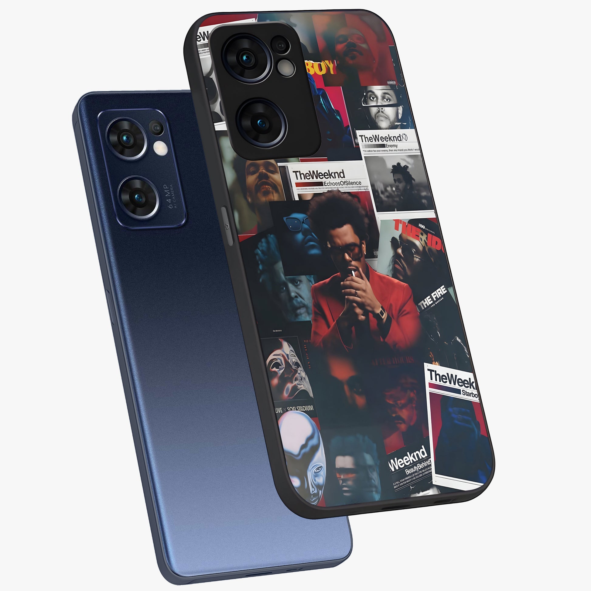 The Weeknd Glass Case displayed in angled mockup highlighting stylish pop culture inspired design with modern aesthetic.