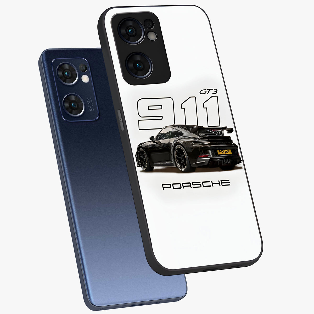 Turbo Legacy Icon Glass Case displayed in angled mockup highlighting dynamic automotive design with performance aesthetic.