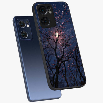 Twilight Sakura Serenade Glass Case displayed in angled mockup highlighting delicate sakura flower design with dreamy aesthetic.