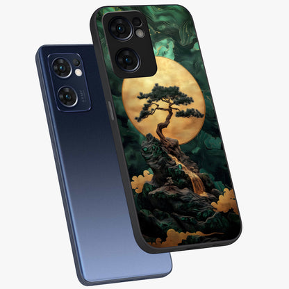 Zen Moon Rise Glass Case displayed in angled mockup highlighting peaceful lunar design with zen aesthetic style.