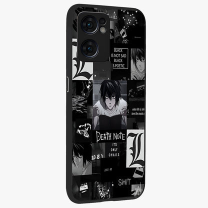 Midnight Chaos Mind Glass Case upright view showcasing expressive abstract artwork with bold dark theme.