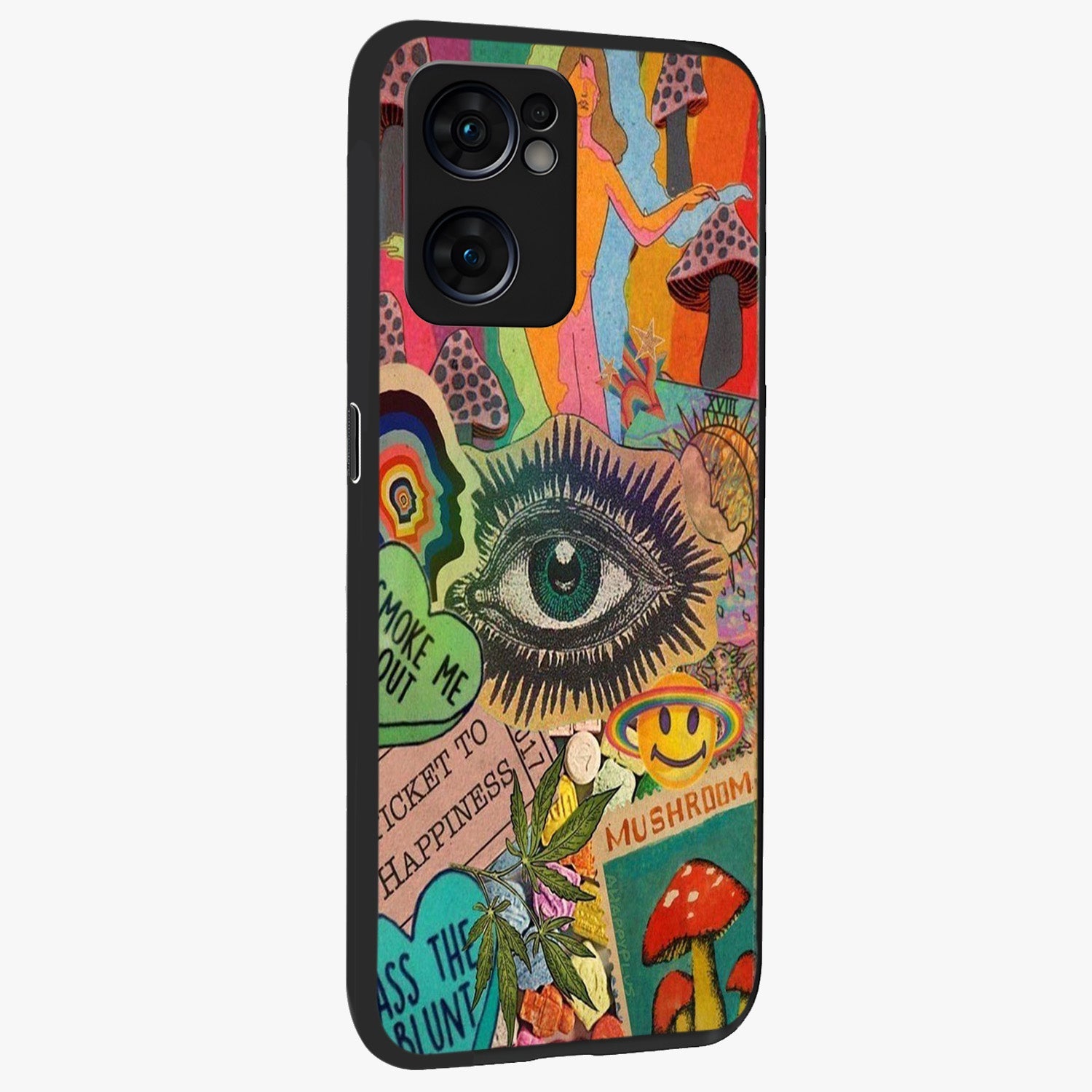 Mystic Eye Wonderland Glass Case upright view showcasing symbolic eye artwork with mysterious fantasy theme.