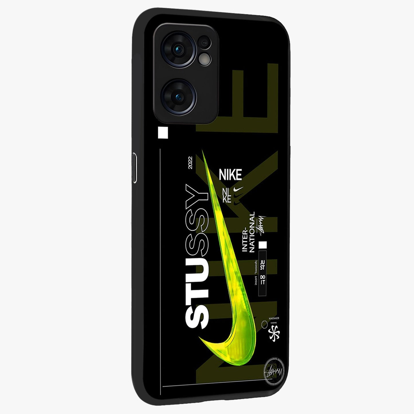 Neon Street Edition Glass Case upright view showcasing colorful neon artwork with modern street culture theme.