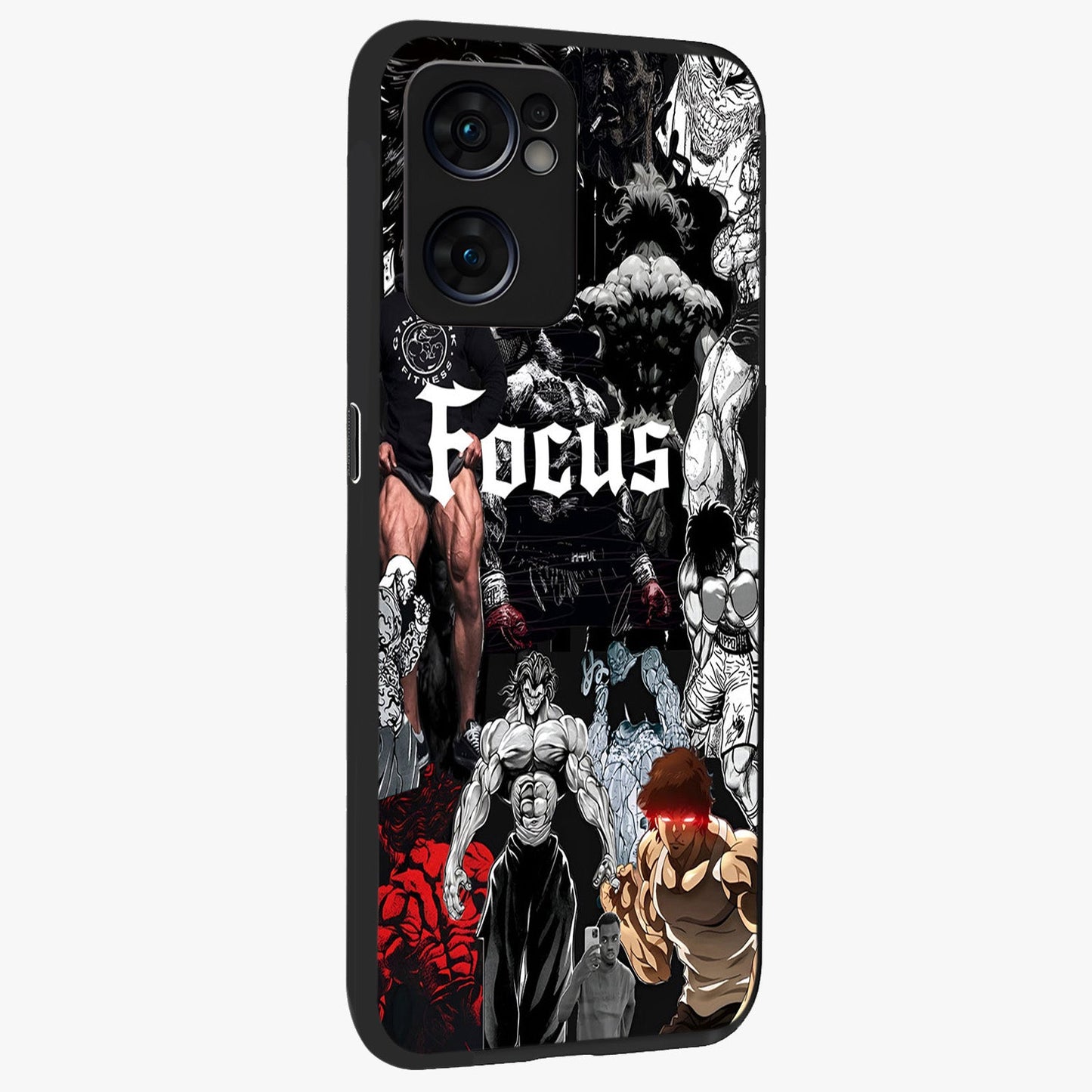Relentless Power Focus Glass Case upright view showcasing strong inspirational artwork with powerful focus theme.