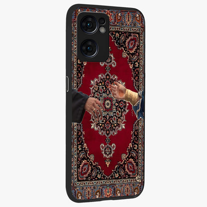 Royal Touch Reach Glass Case upright view showcasing stylish royal inspired artwork with graceful theme.