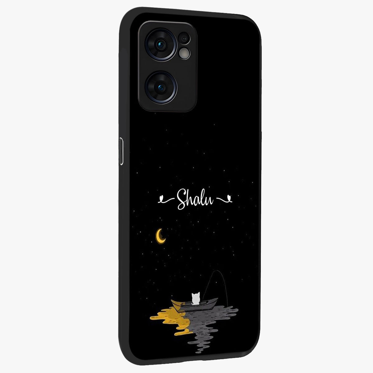 Silent Night Row Glass Case upright view showcasing tranquil night artwork with serene landscape theme.