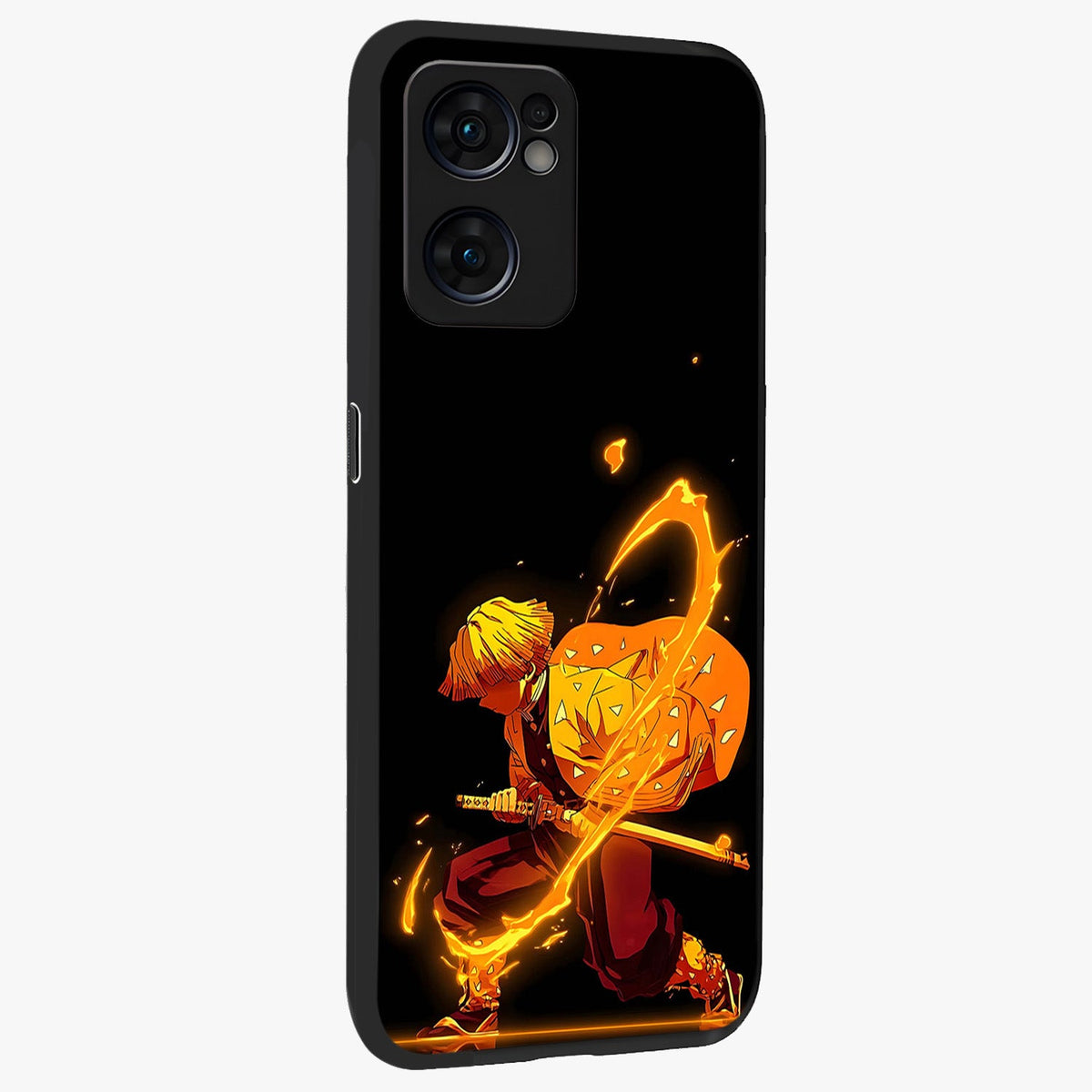 Thunder Flame Execution Glass Case upright view showcasing explosive flame artwork with dynamic action theme.