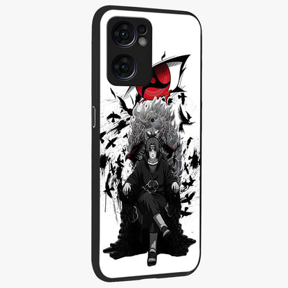 Uchiha Shadow Throne Glass Case upright view showcasing magical underwater galaxy artwork with vibrant cosmic theme.