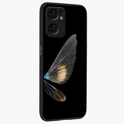 Whispers Of Wings Glass Case upright view showcasing elegant wing artwork with light airy theme.
