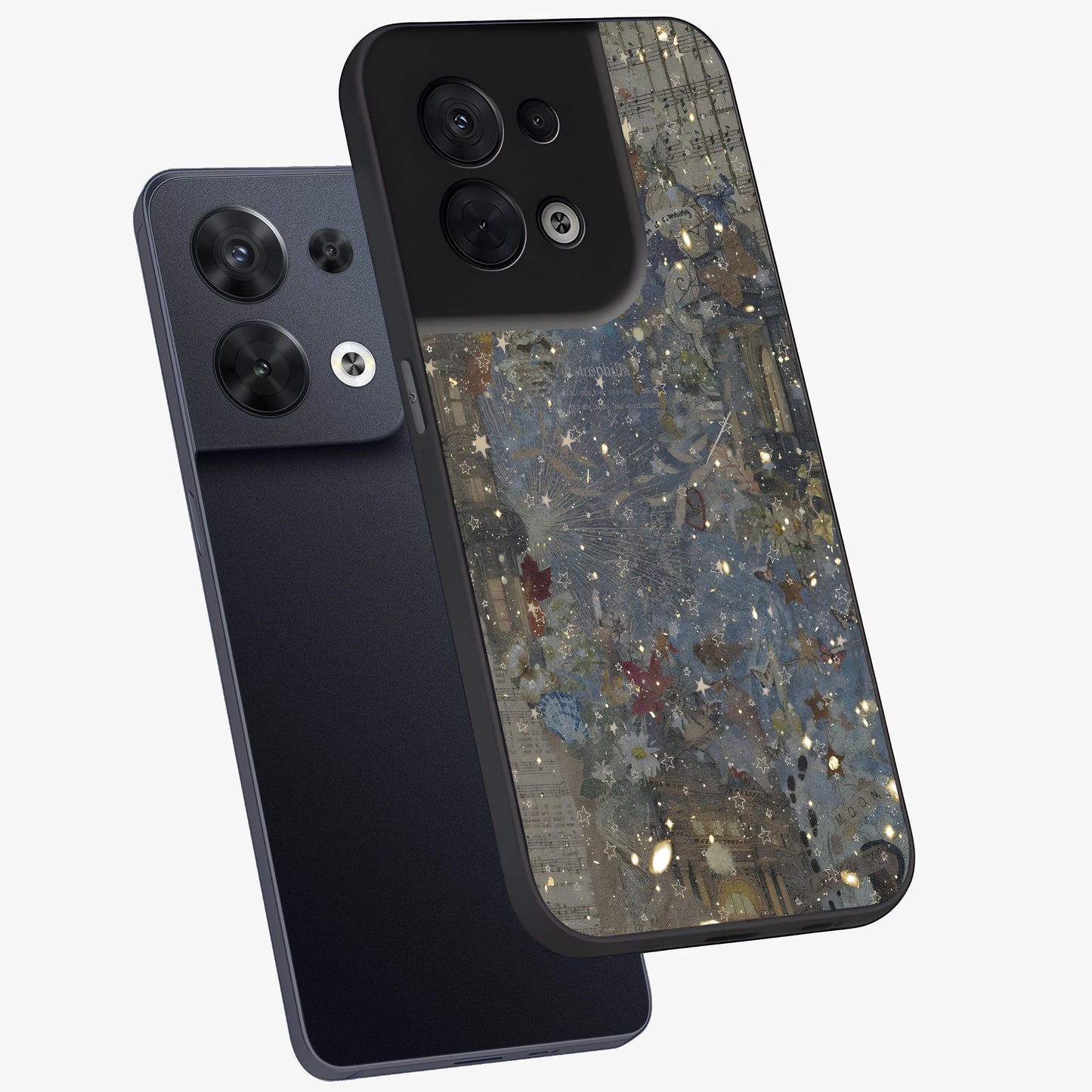 Aesthetic Astrolophia Glass Case displayed in angled mockup highlighting artistic aesthetic elements and smooth glass surface.