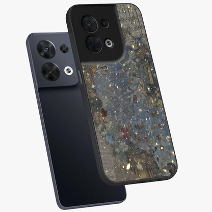 Aesthetic Astrolophia Glass Case displayed in angled mockup highlighting artistic aesthetic elements and smooth glass surface.