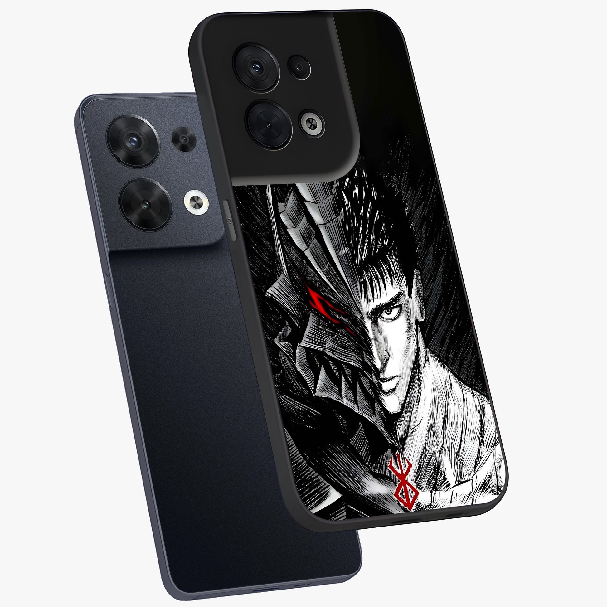 Berserker Blood Oath Glass Case displayed in angled mockup highlighting dark fantasy graphic design and powerful theme.