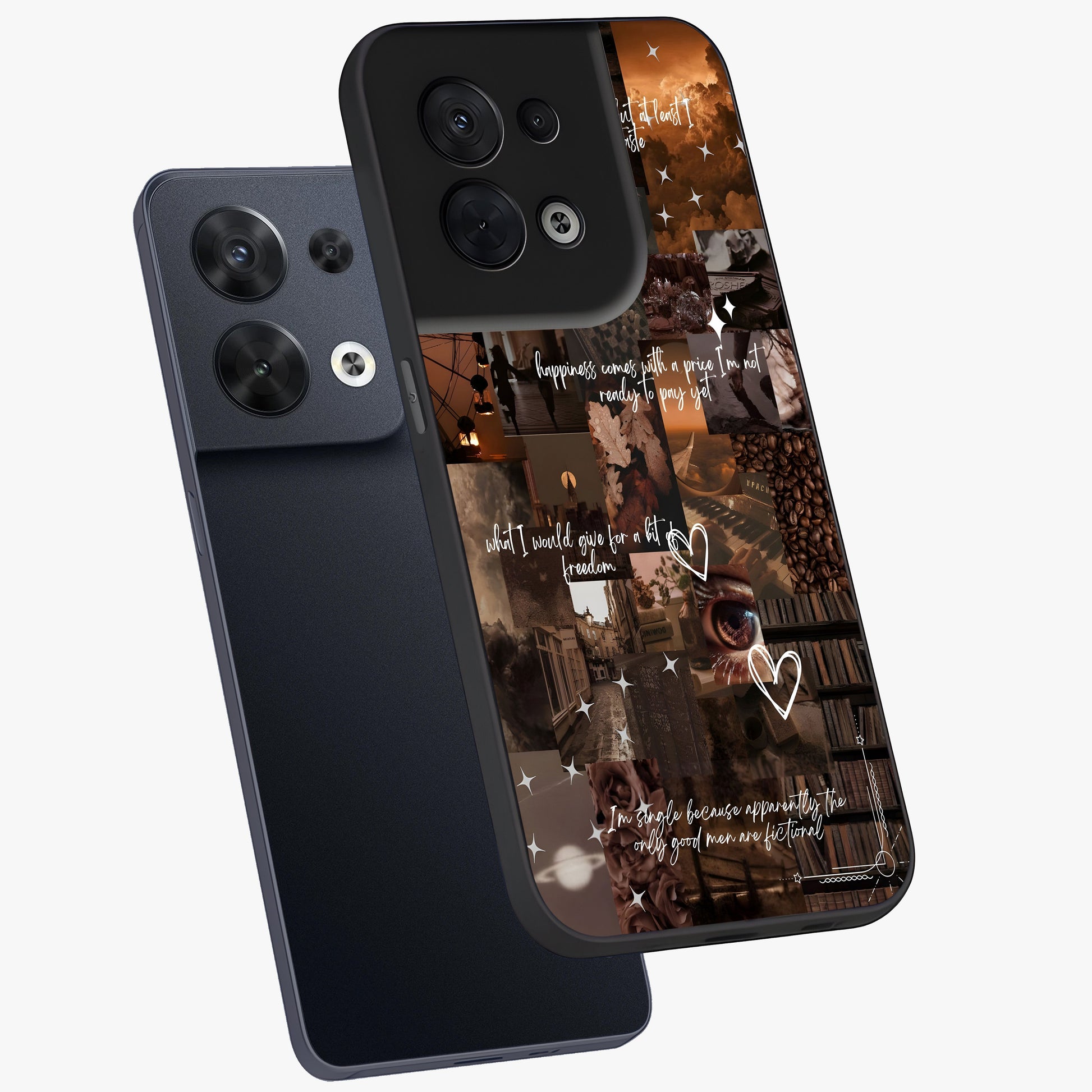 Bittersweet Aesthetic Chaos Glass Case displayed in angled mockup highlighting expressive abstract artwork and edgy aesthetic theme.