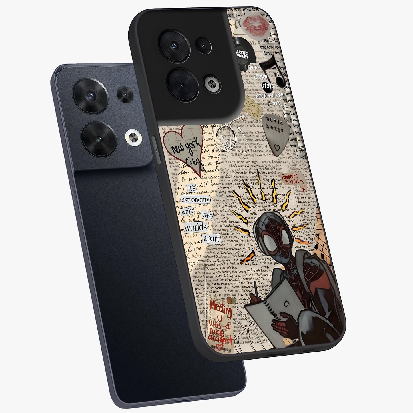 City Dream Sketch Glass Case displayed in angled mockup highlighting minimal city illustration with aesthetic sketch style.