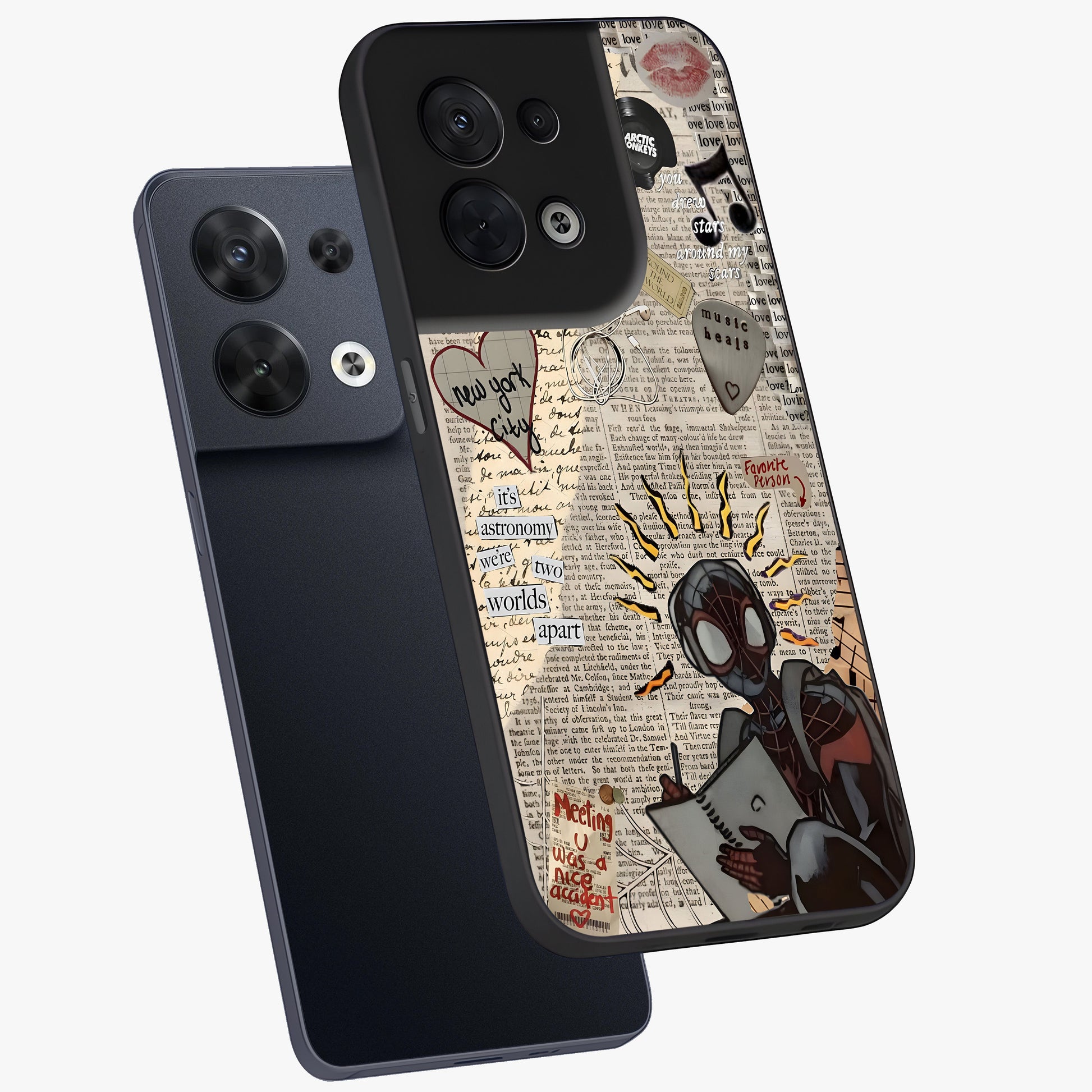 City Dream Sketch Glass Case displayed in angled mockup highlighting minimal city illustration with aesthetic sketch style.