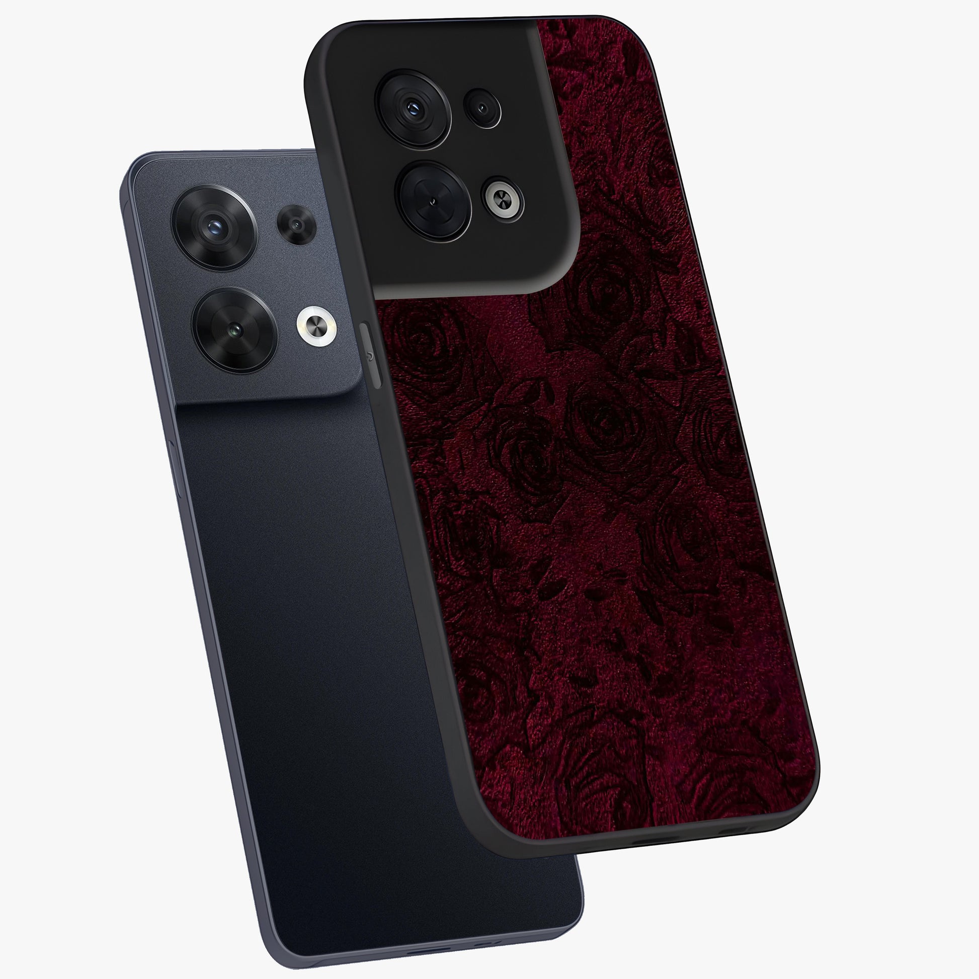 Crimson Fade Flow Glass Case displayed in angled mockup highlighting smooth gradient design with modern aesthetic style.