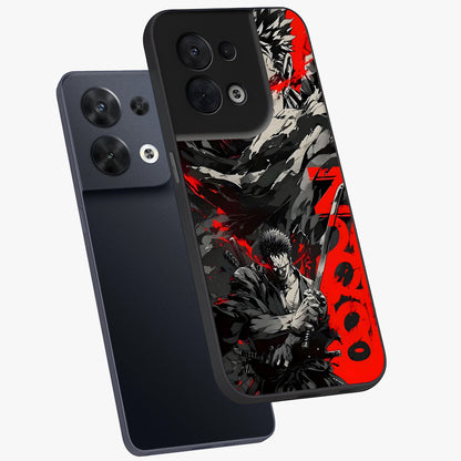 Demon Sword Resolve Glass Case displayed in angled mockup highlighting powerful demon sword illustration with dark fantasy aesthetic.