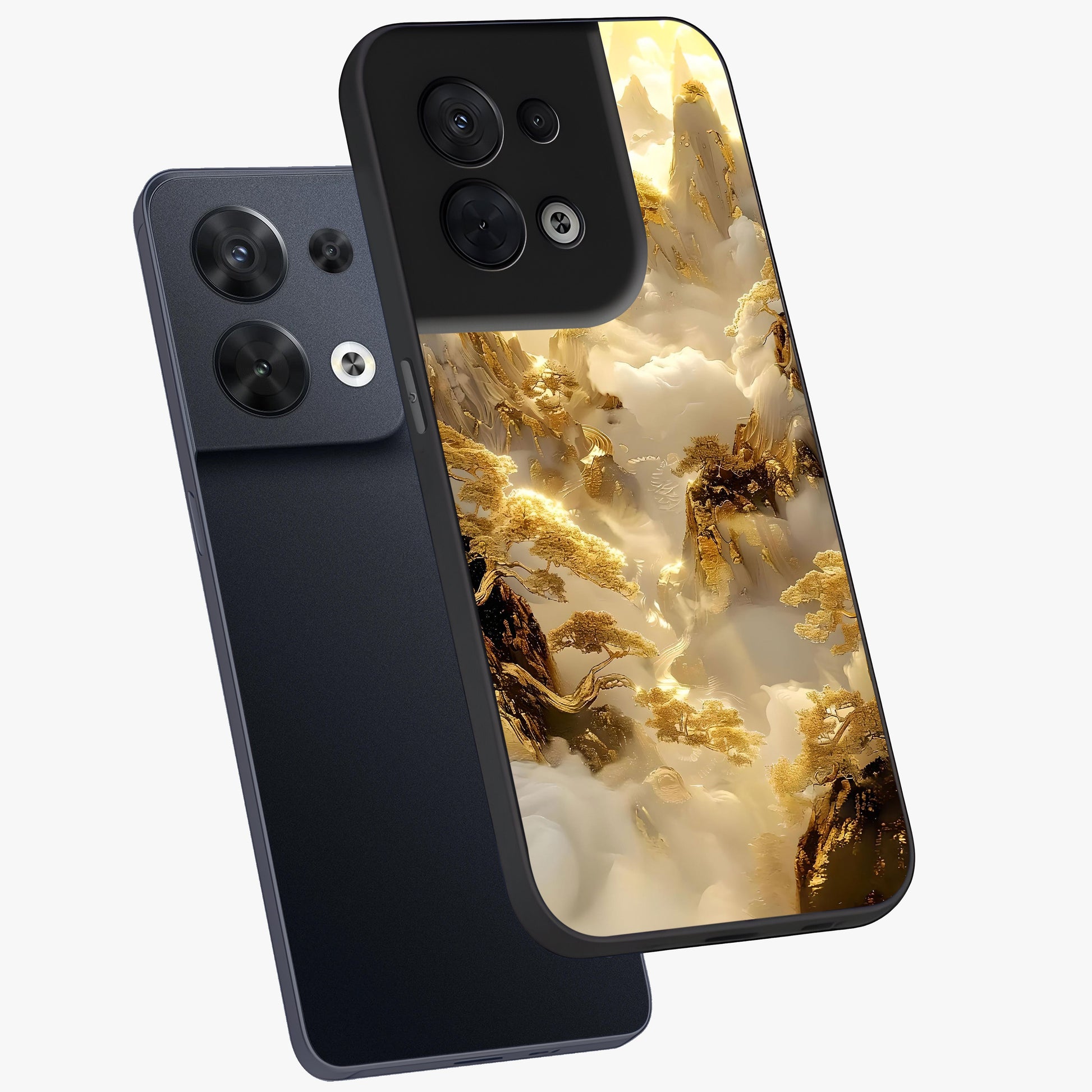 Gates Of Illumination Glass Case displayed in angled mockup highlighting radiant portal inspired design with fantasy aesthetic.