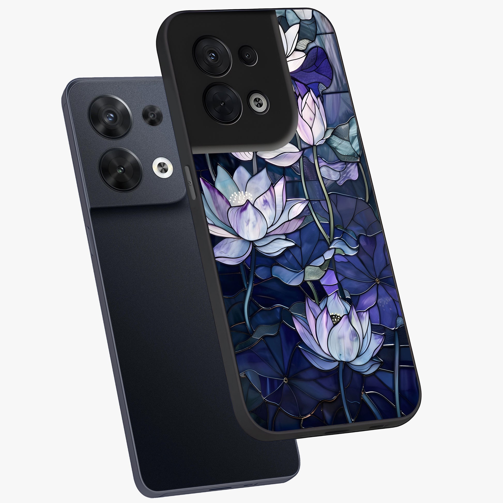 Gloss Petal Rush Glass Case displayed in angled mockup highlighting vibrant petal design with elegant floral aesthetic.