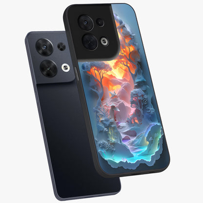 Glow Forest Portal Glass Case displayed in angled mockup highlighting mystical forest design with magical glowing aesthetic.