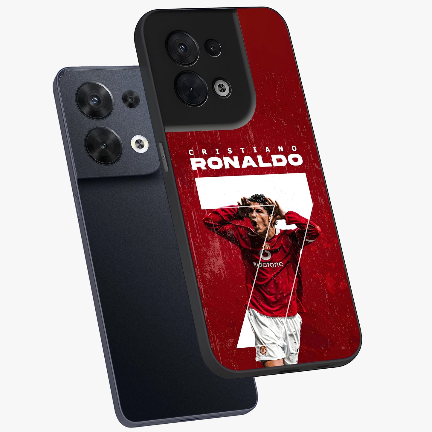 Goal Celebration Legacy Glass Case displayed in angled mockup highlighting energetic sports celebration design with bold athletic theme.