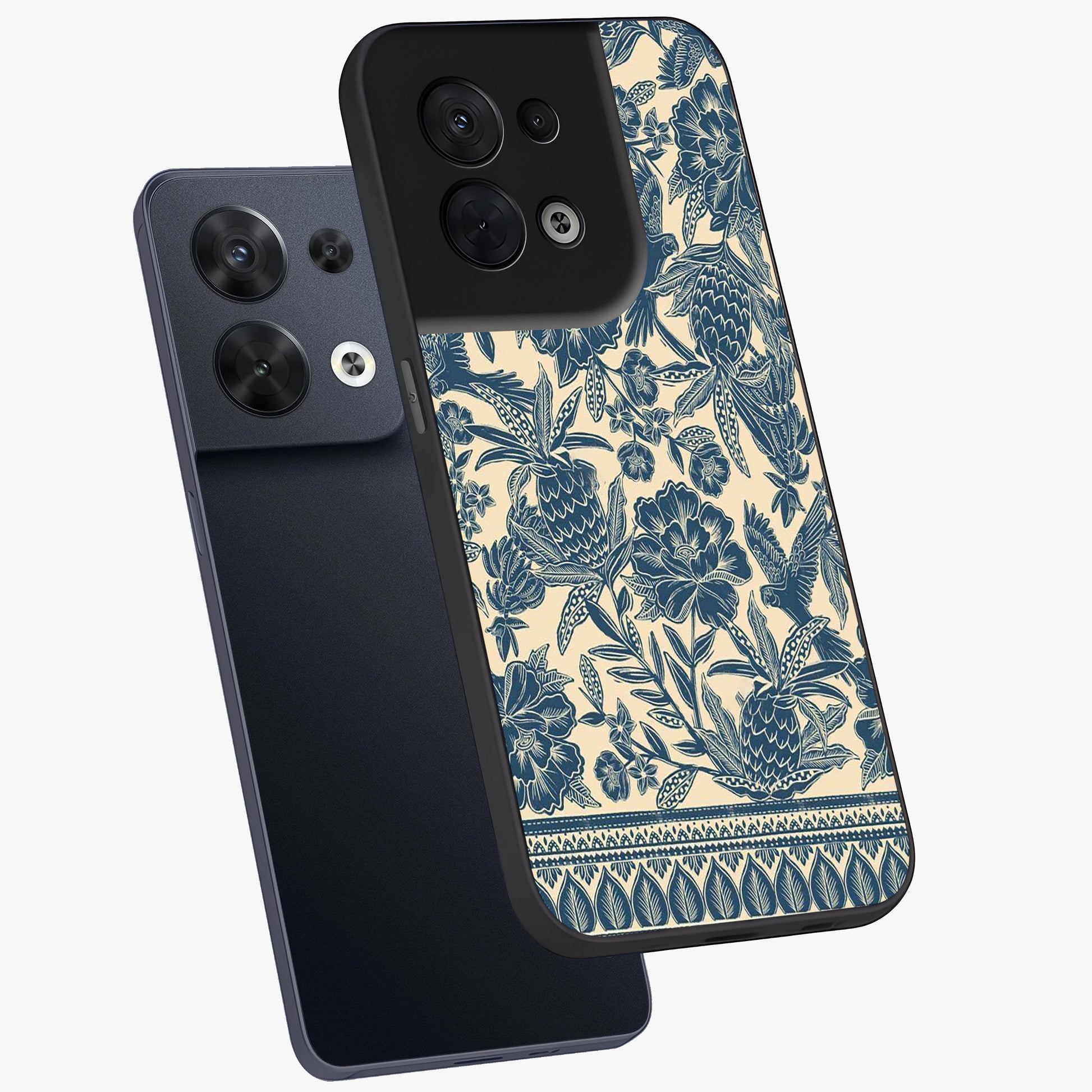 Heirloom Wild Bloom Glass Case displayed in angled mockup highlighting botanical bloom design with classic aesthetic style.