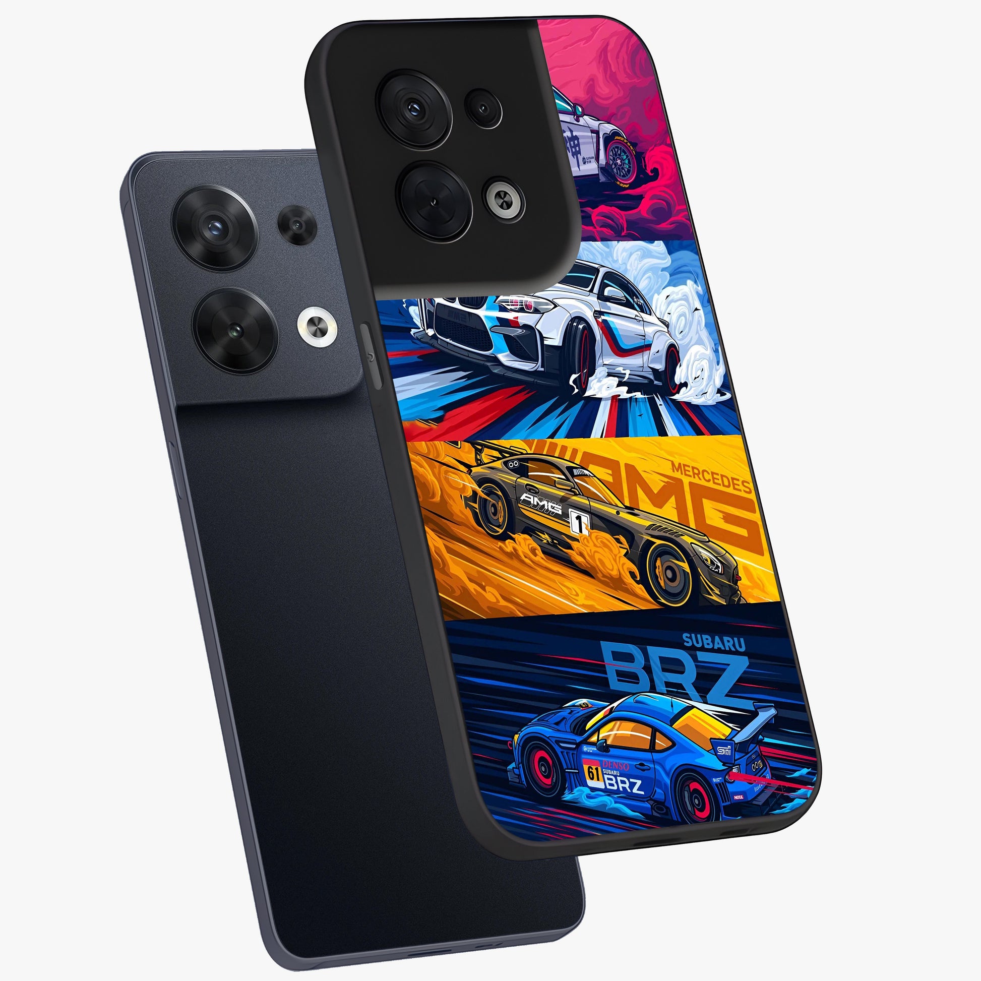 JDM Sports Car Glass Case displayed in angled mockup highlighting sleek Japanese racing car design with automotive aesthetic.