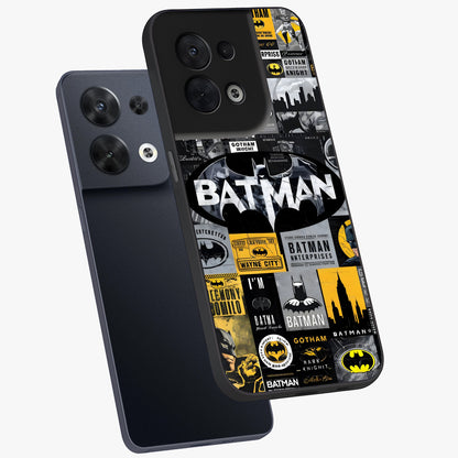 Knight Gotham Rise Glass Case displayed in angled mockup highlighting powerful knight silhouette design with dramatic aesthetic.
