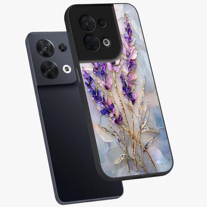 Lavender Dream Glow Glass Case displayed in angled mockup highlighting dreamy purple glow design with soft artistic style.