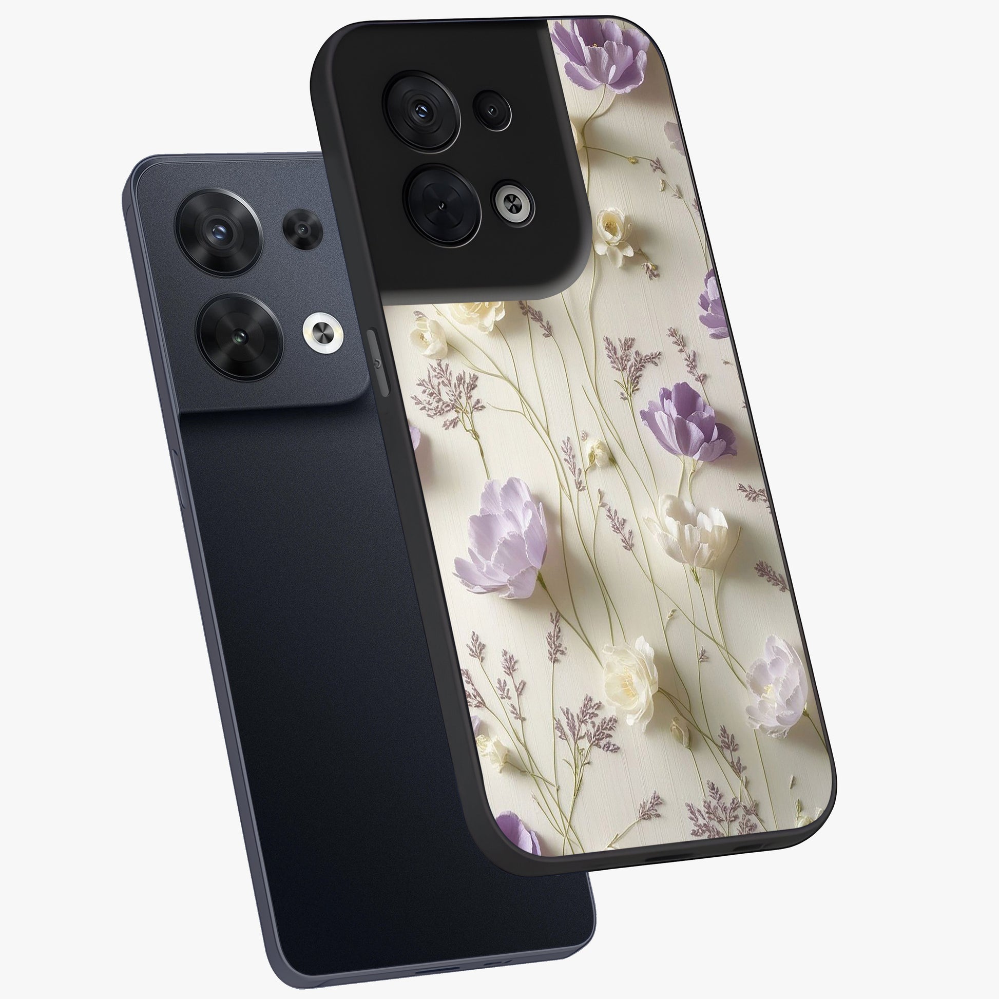 Lilac Breeze Harmony Glass Case displayed in angled mockup highlighting calm lilac breeze design with soothing aesthetic style.