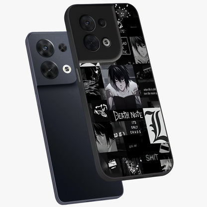 Midnight Chaos Mind Glass Case displayed in angled mockup highlighting chaotic artistic design with dramatic midnight aesthetic.