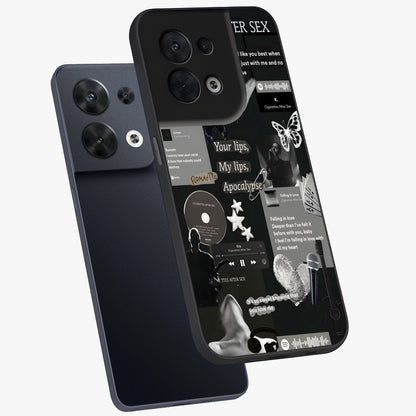 Midnight Love Echo Glass Case displayed in angled mockup highlighting elegant love inspired design with deep aesthetic style.