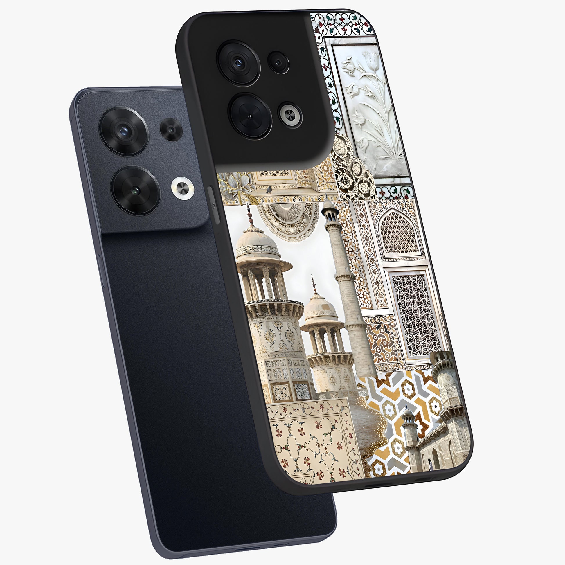 Mughal Marble Legacy Glass Case displayed in angled mockup highlighting elegant heritage marble artwork with royal aesthetic.