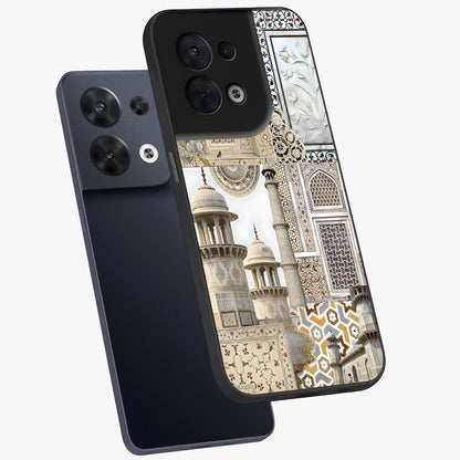 Mughal Marble Legacy Glass Case displayed in angled mockup highlighting elegant heritage marble artwork with royal aesthetic.