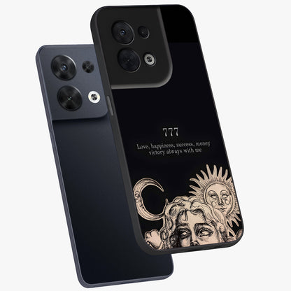 Mystic Victory Aura Glass Case displayed in angled mockup highlighting energetic aura design with bold mystical aesthetic.