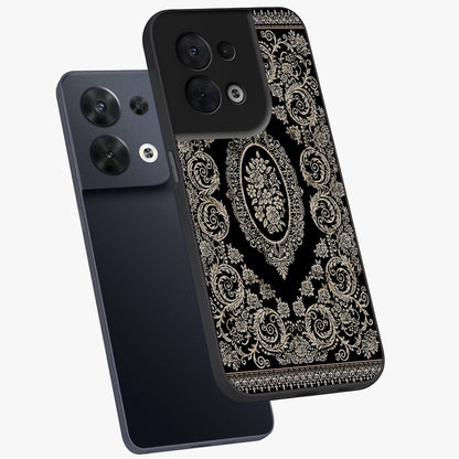 Noir Bloom Elegance Glass Case displayed in angled mockup highlighting refined flower design with stylish noir aesthetic.