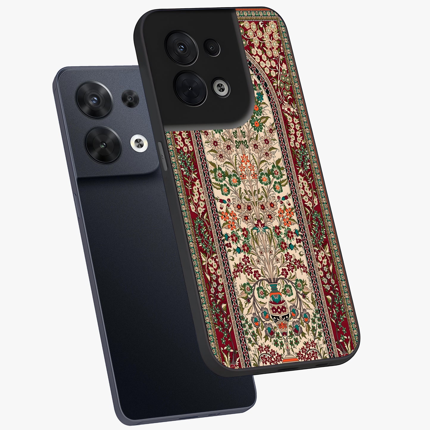 Persian Inspired Glass Case displayed in angled mockup highlighting intricate traditional design with elegant cultural aesthetic.