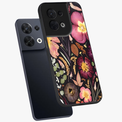 Petal Dream Tapestry Glass Case displayed in angled mockup highlighting decorative petal pattern with elegant botanical aesthetic.